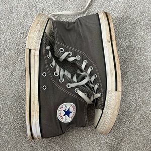 Grey High Top Converse Sneakers, Size W9.5